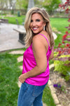 Caisyn Double Strap Cami : Hot Flamingo