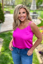 Caisyn Double Strap Cami : Hot Flamingo