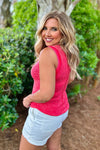 Blaise Exposed Seaming Ribbed Tank : Washed Red