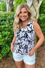 Tribal Gaia Sleeveless Polo Top : Pebble