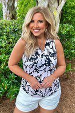 Tribal Gaia Sleeveless Polo Top : Pebble