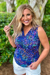 Tribal Haylo Sleeveless Polo Top : Aqua