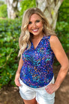 Tribal Haylo Sleeveless Polo Top : Aqua