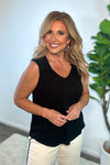 Liverpool Astoria Sleeveless Shirred Detail Top : Black