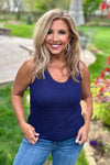 Tribal Jada Crochet Tank Top : Jet Blue