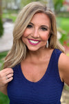 Tribal Jada Crochet Tank Top : Jet Blue