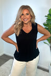 Liverpool Astoria Sleeveless Shirred Detail Top : Black