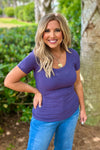 Cambria Scoop Neck Tee - Navy