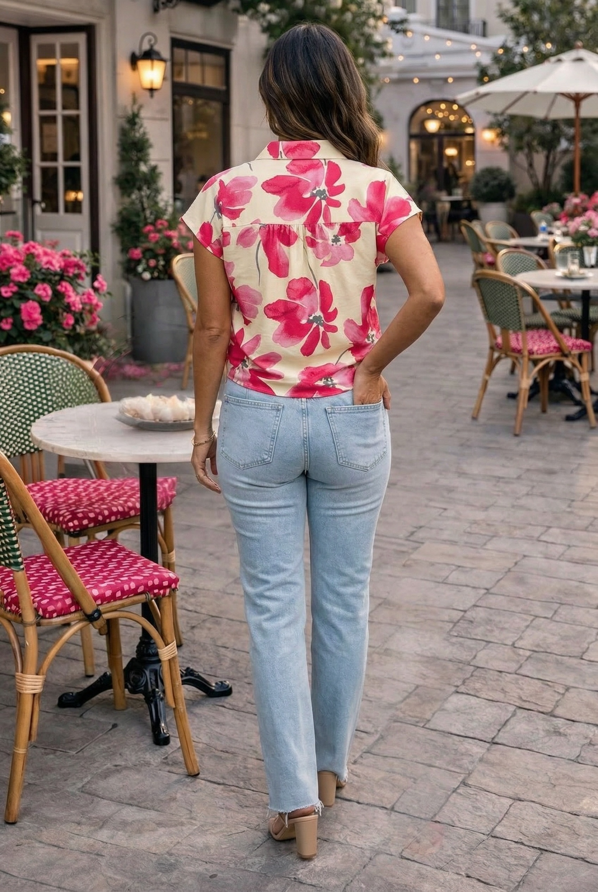 Tribal Kahlani Tie-Front Short Sleeve Top : Sangria