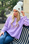 Sweet As You Are Quilted Fleece Top : Lavender