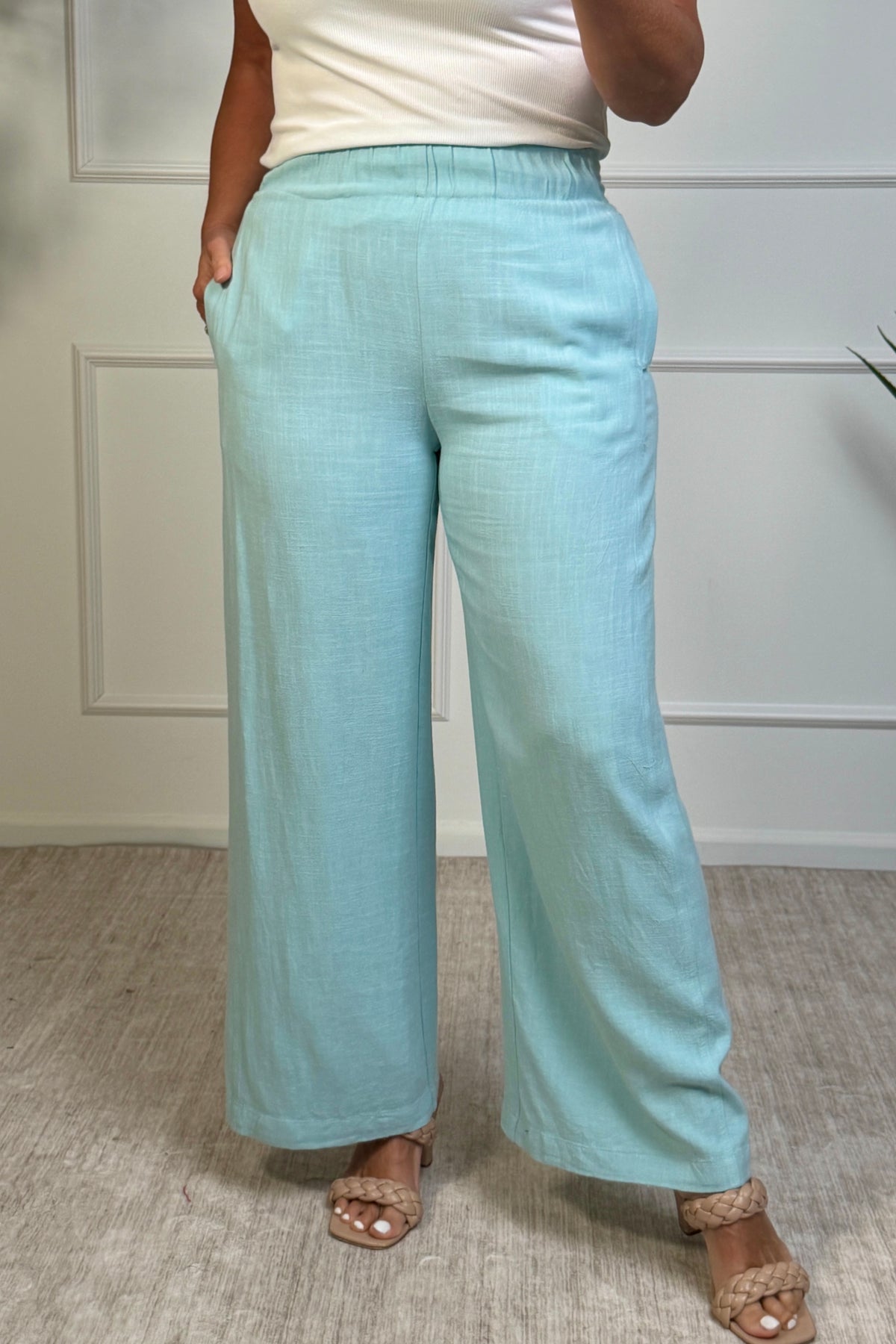 Tribal Wrenleigh Pull on Ankle Pant : Aqua Sky