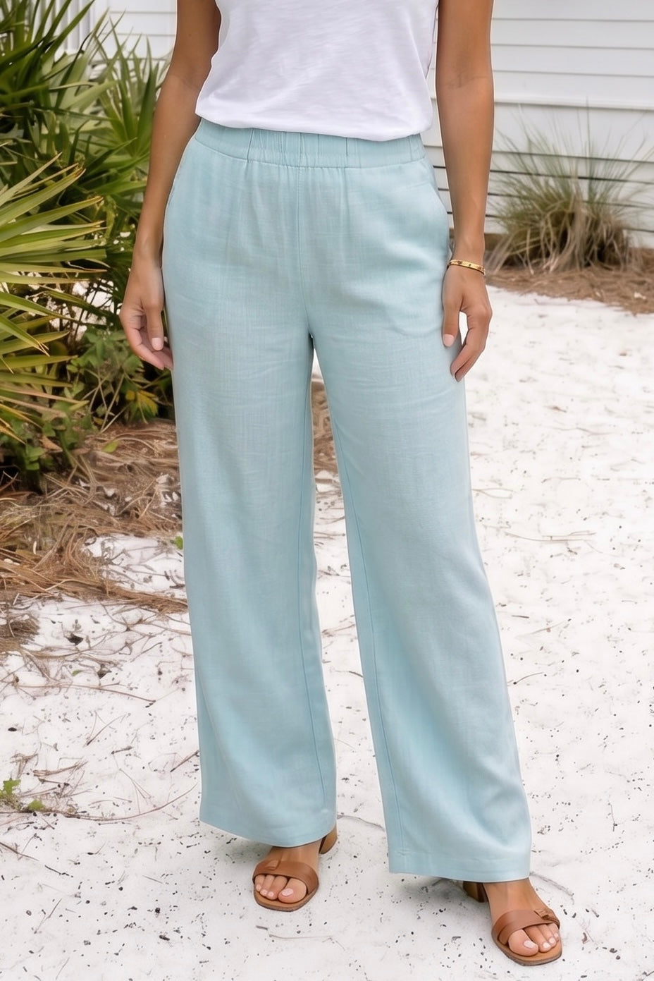 Tribal Wrenleigh Pull on Ankle Pant : Aqua Sky