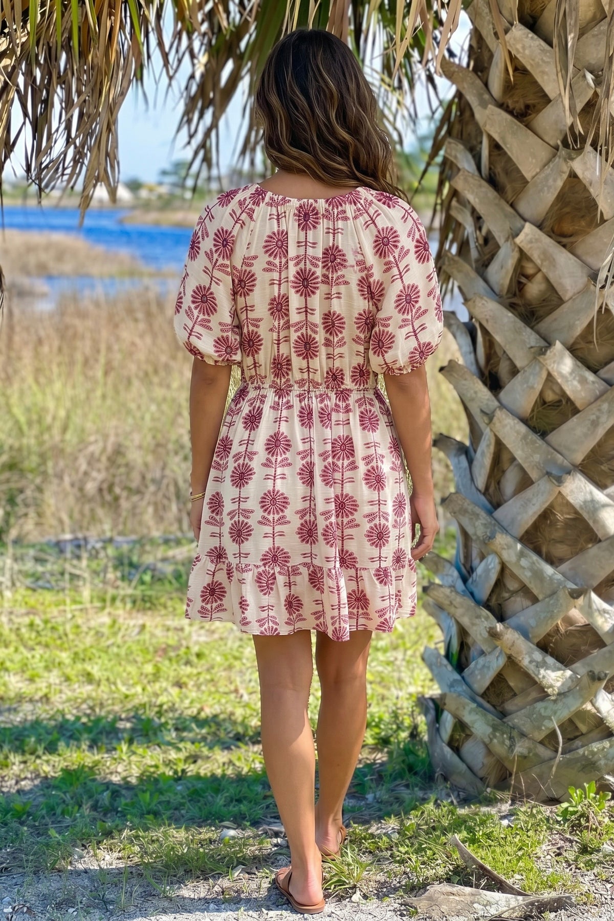 Nisha Floral Printed Mini Dress : Rose