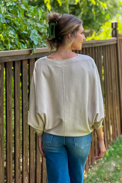 Lynette Soft Elbow Dolman Sweater : Oatmeal