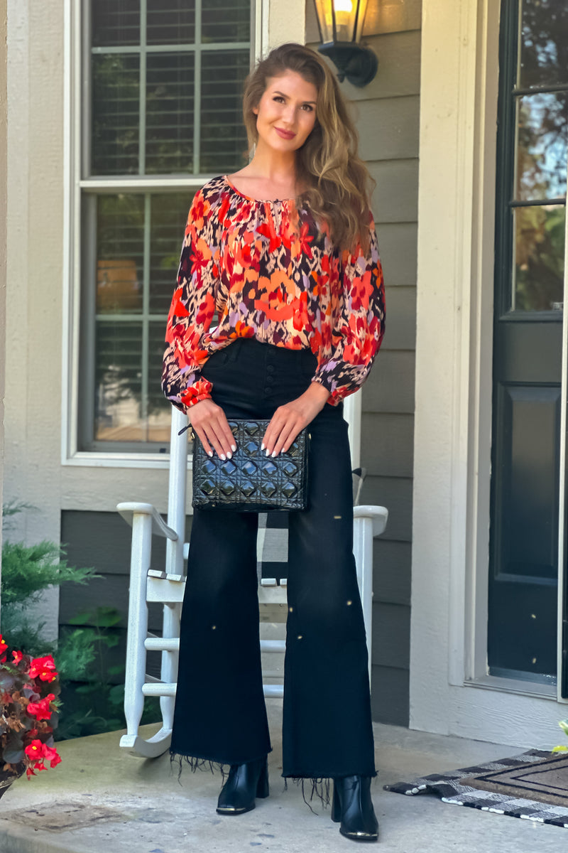 Liverpool Kate Shirred Blouse : Burnt Orange