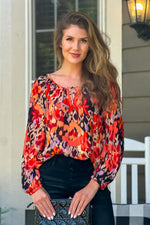 Liverpool Kate Shirred Blouse : Burnt Orange