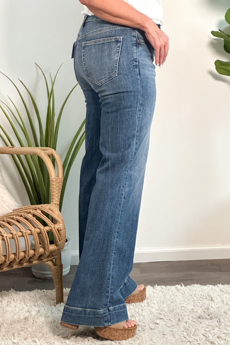 Bayeas Janece Low Ride Wide Leg Jeans : Medium