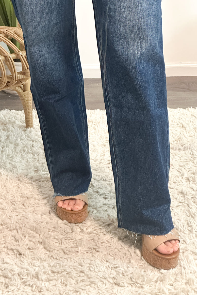 Bayeas Robyn High Rise Wide leg Jeans: Sapphire