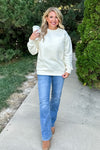 Fall Season Embossed Sweatshirt : Cream