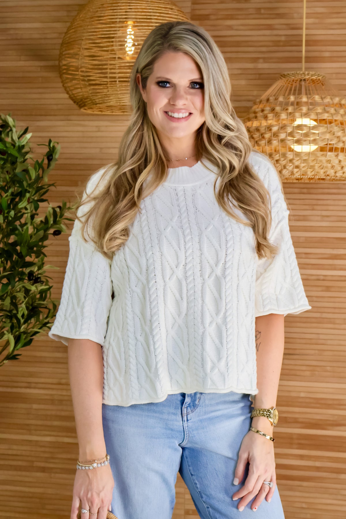 Loretta Over Sized Sweater Top : Off White