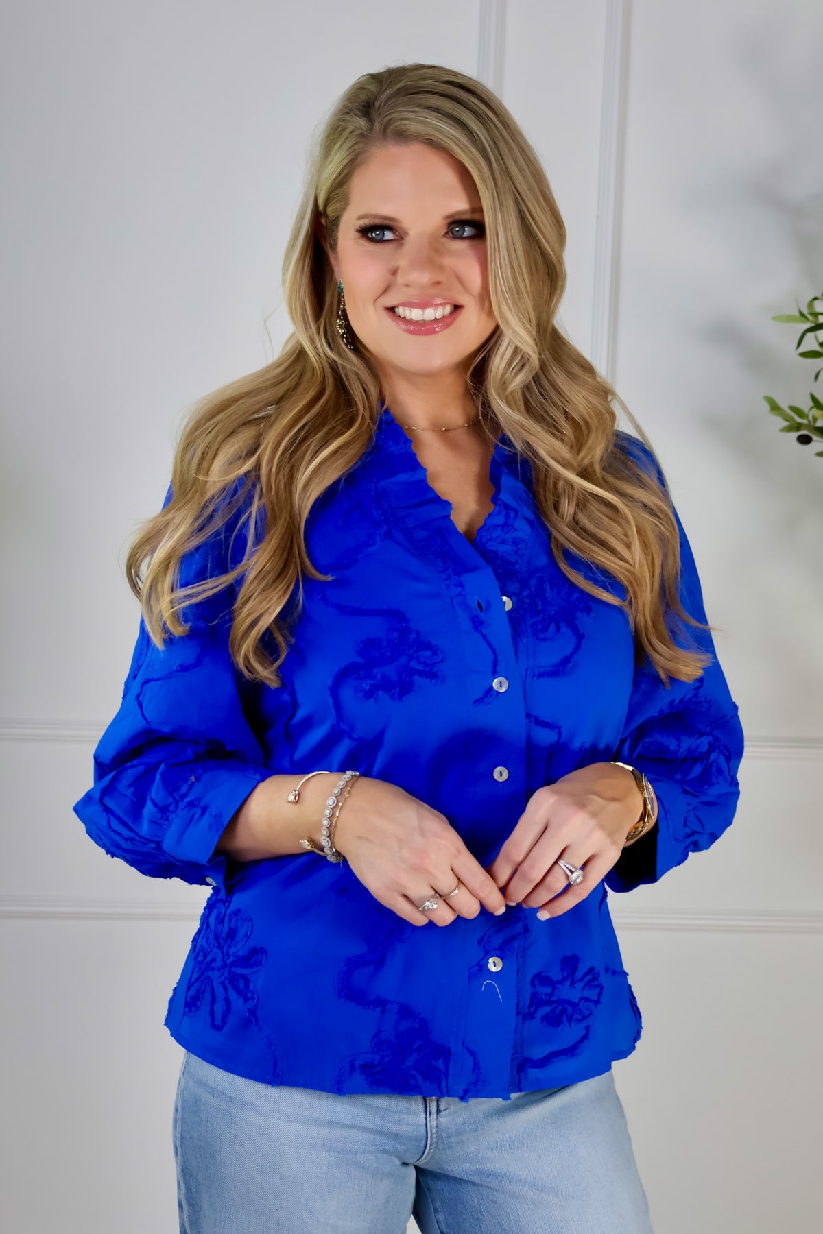 Briana Long Sleeve Top : Royal