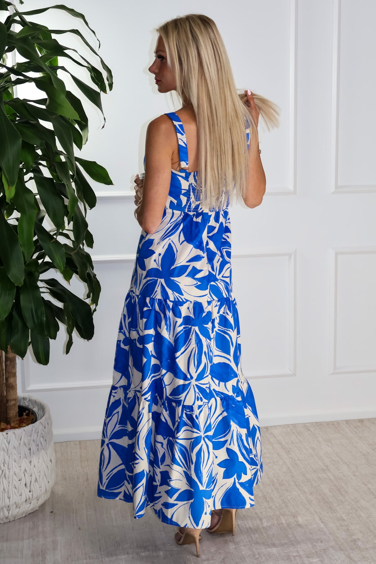 Louise Sleeveless Maxi Dress : Blue