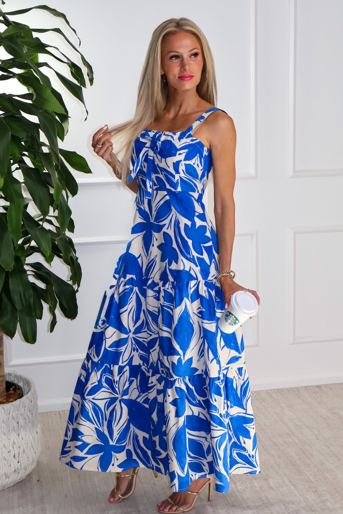 Louise Sleeveless Maxi Dress : Blue