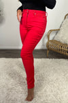 Judy Blue Gracie High Waist Skinny Jean : Red