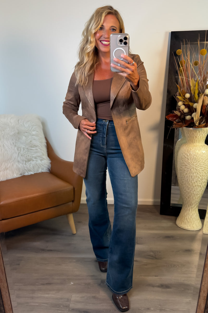 Charlie B Deka Faux Suede Jacket : Truffle