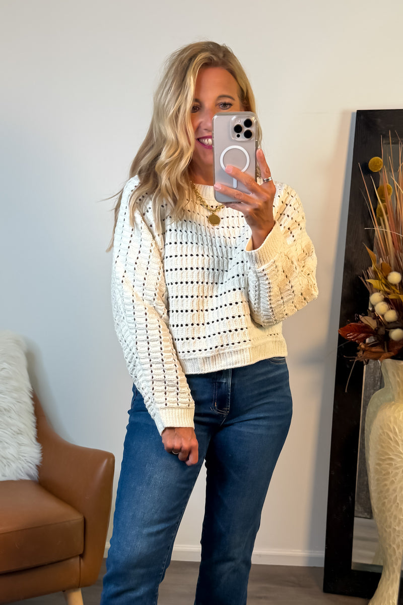 Lilith Crop Sweater : Cream