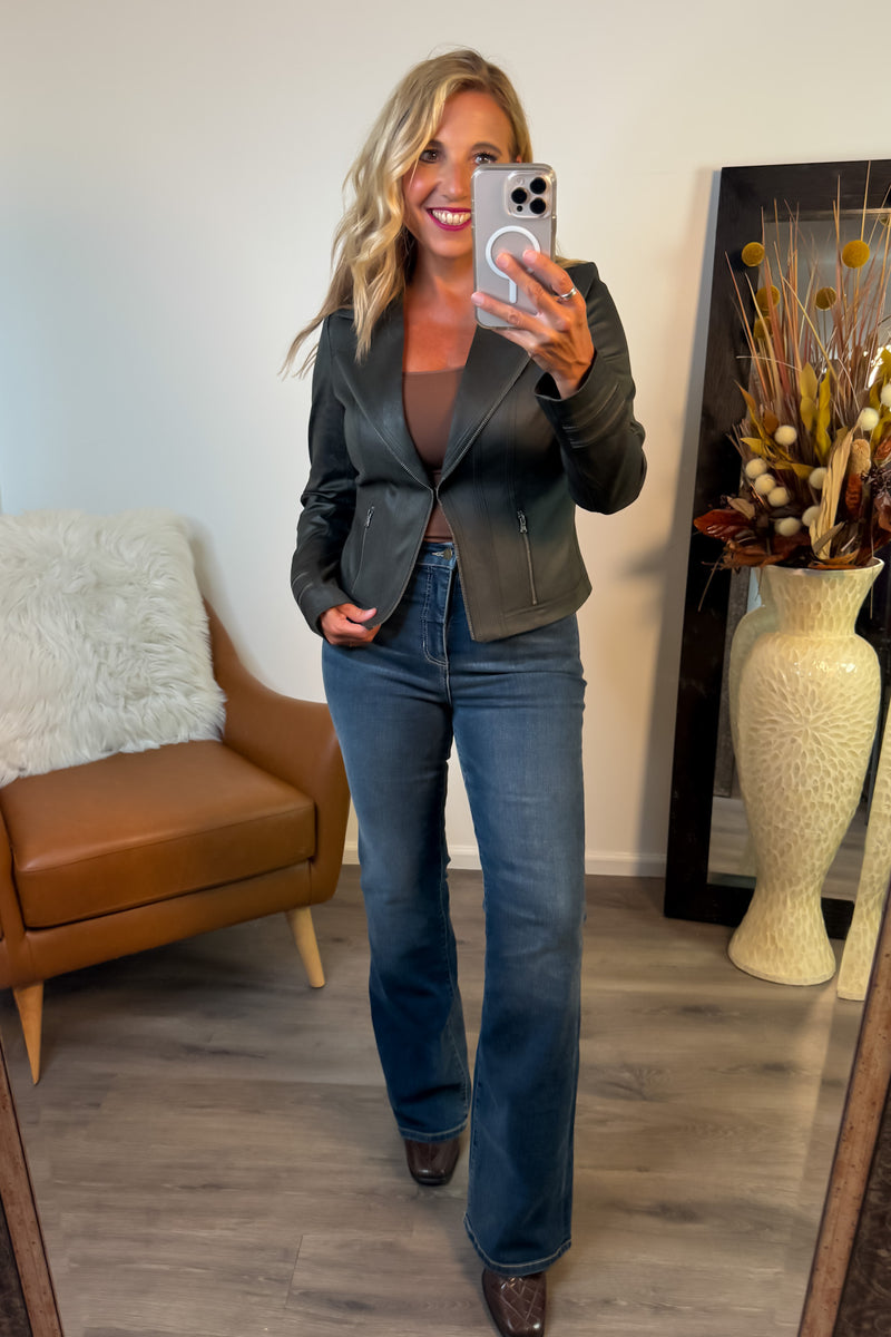 Charlie B Kesia Faux Suede Jacket - Spruce