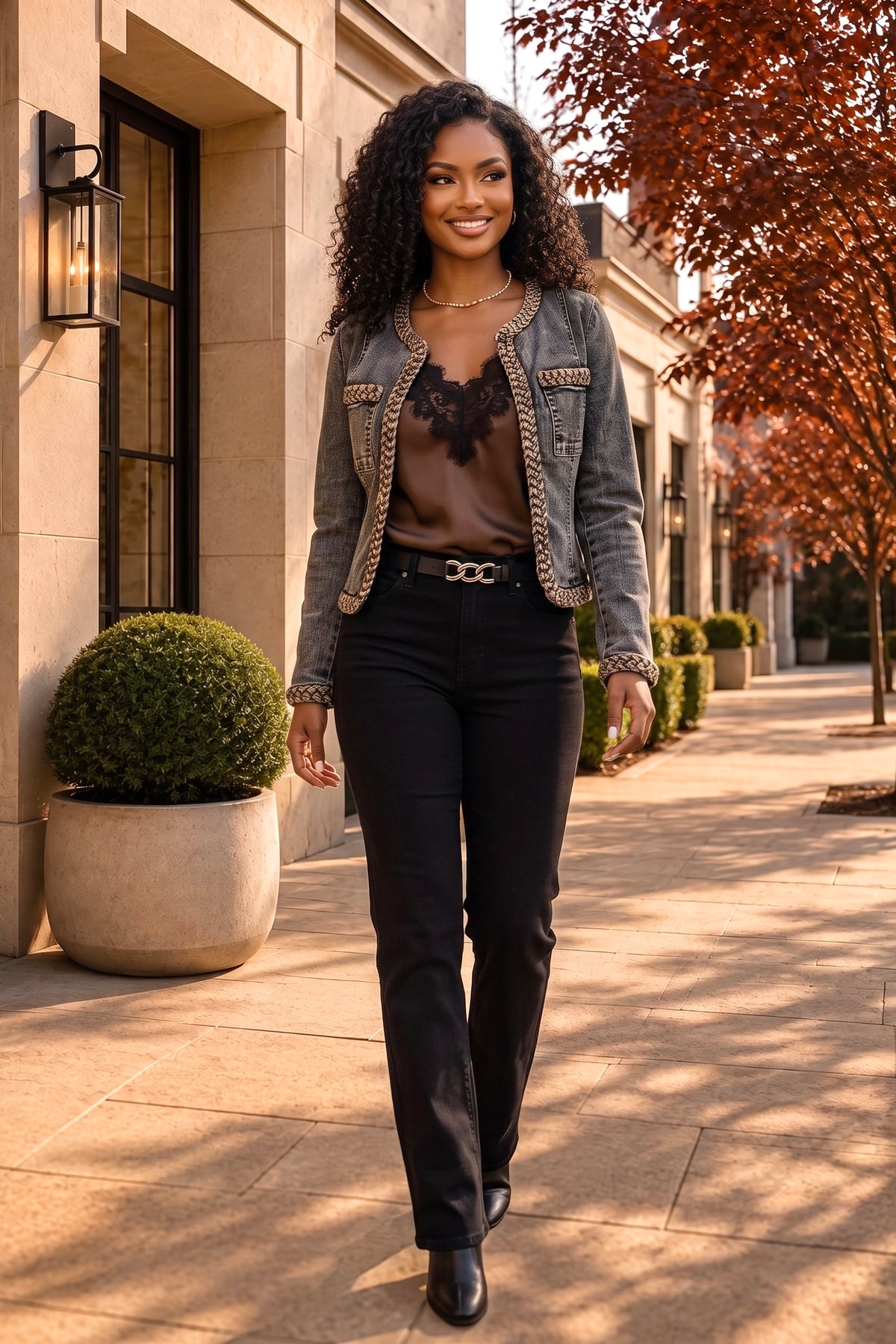 Tamsin Washed Denim Jacket : Black Denim