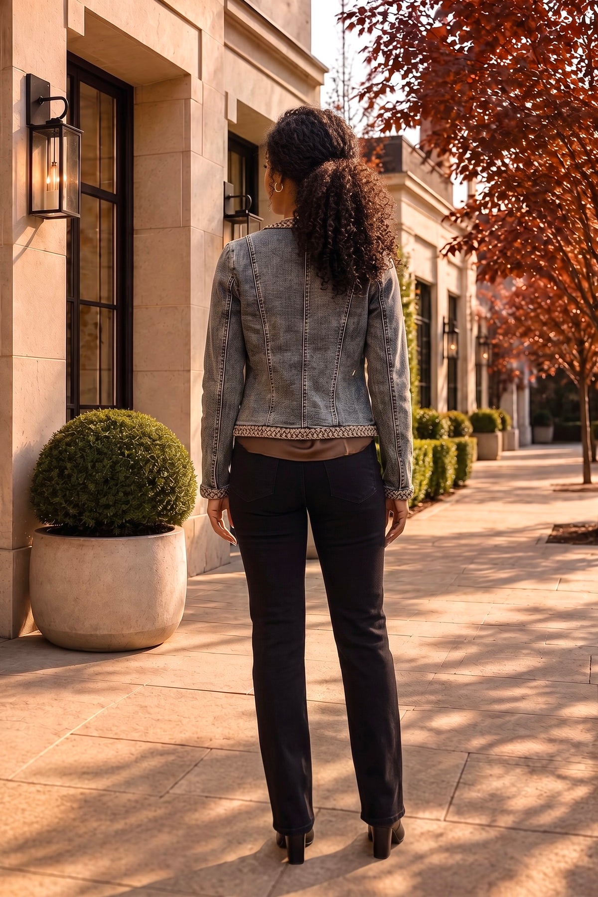 Tamsin Washed Denim Jacket : Black Denim