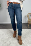 Judy Blue Lenae Mid Rise Relaxed Fit Jean : Dark