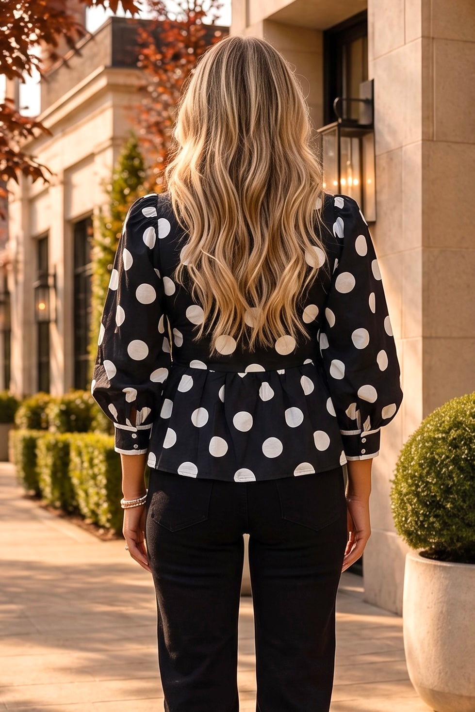 Wanda Polka Dot Top : Black