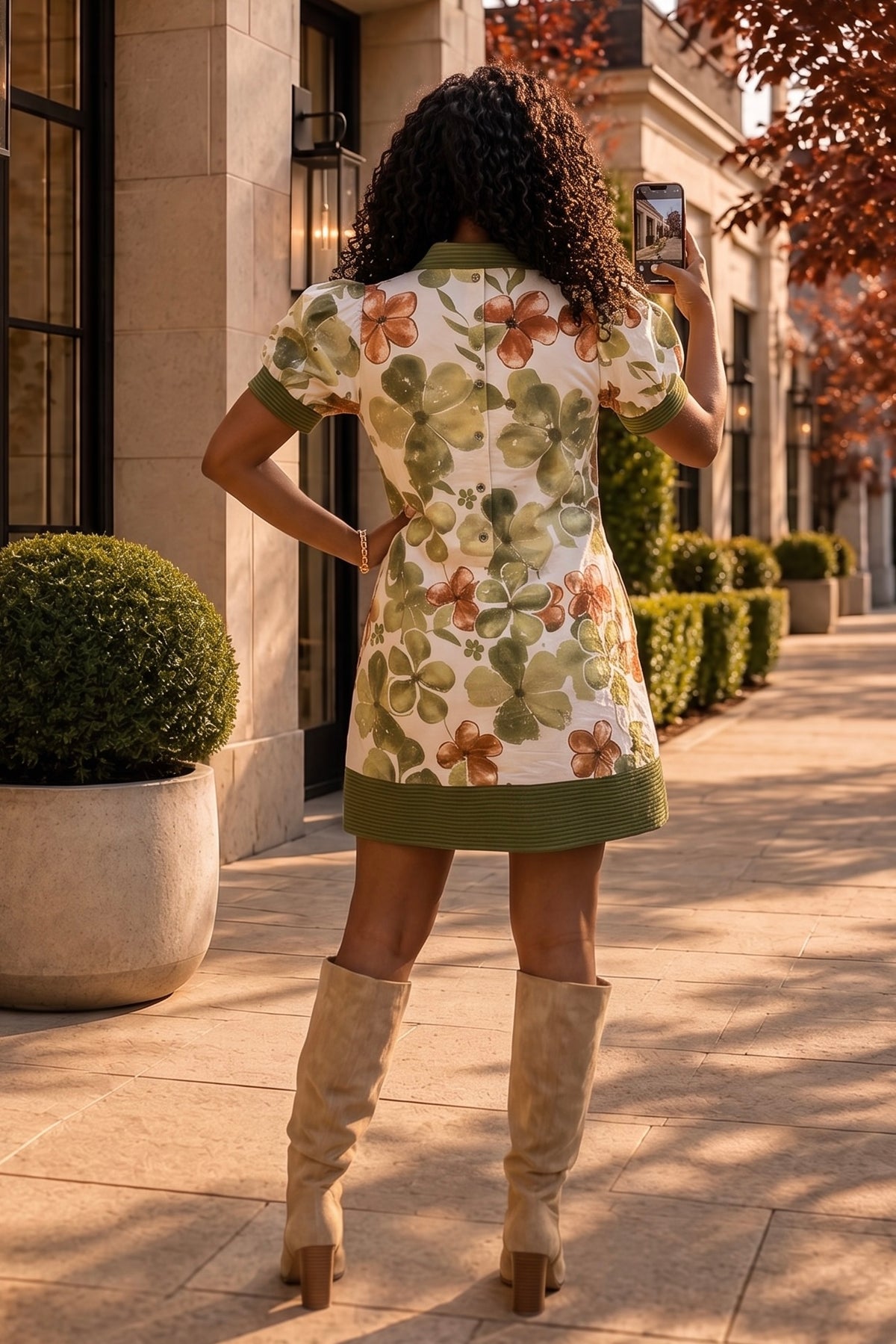 Bexley Floral Dress : Olive