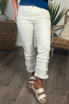 Liverpool Ariel Hannah Crop Flare Jeans : Bone White