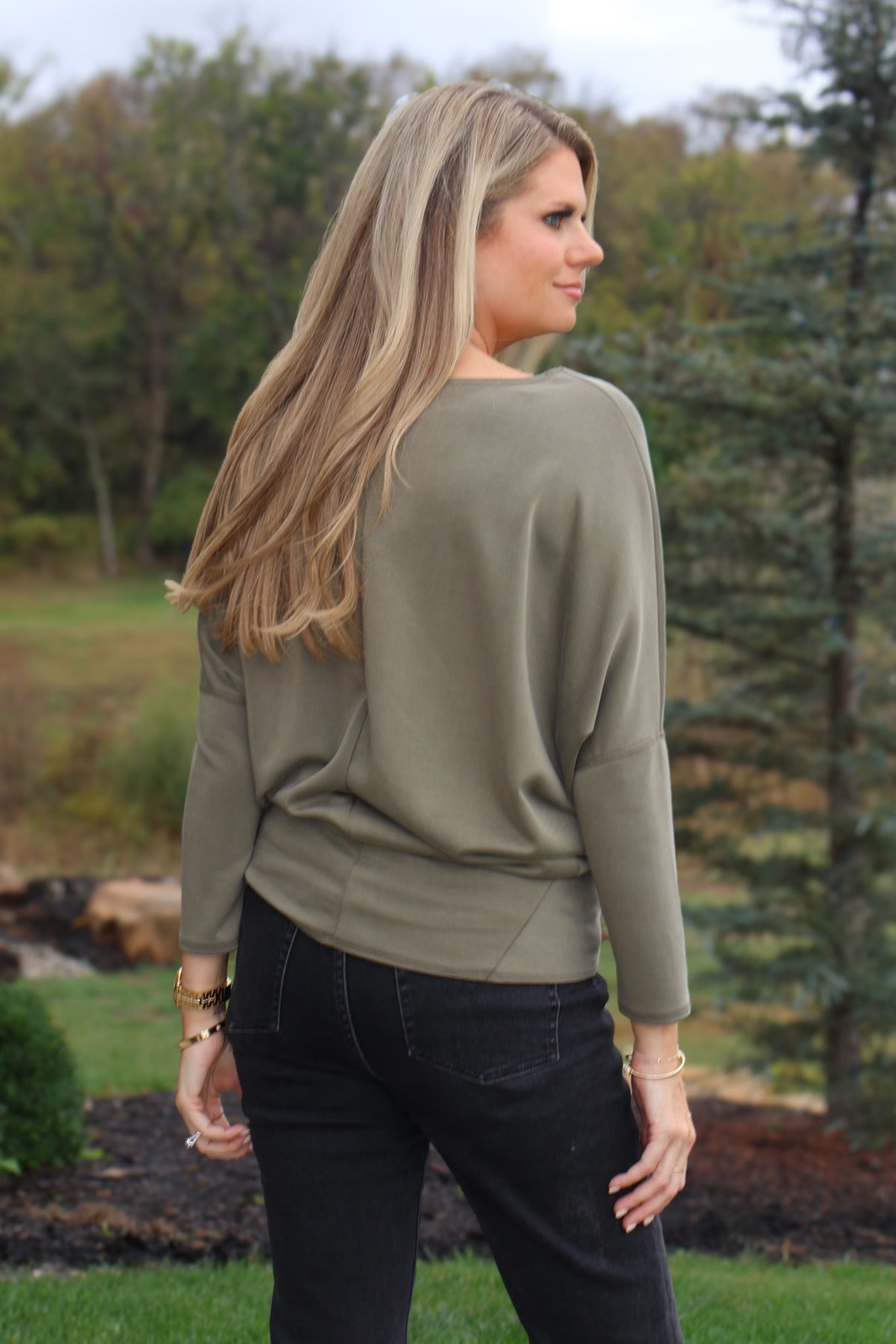 Coretta Boatneck Top : Olive