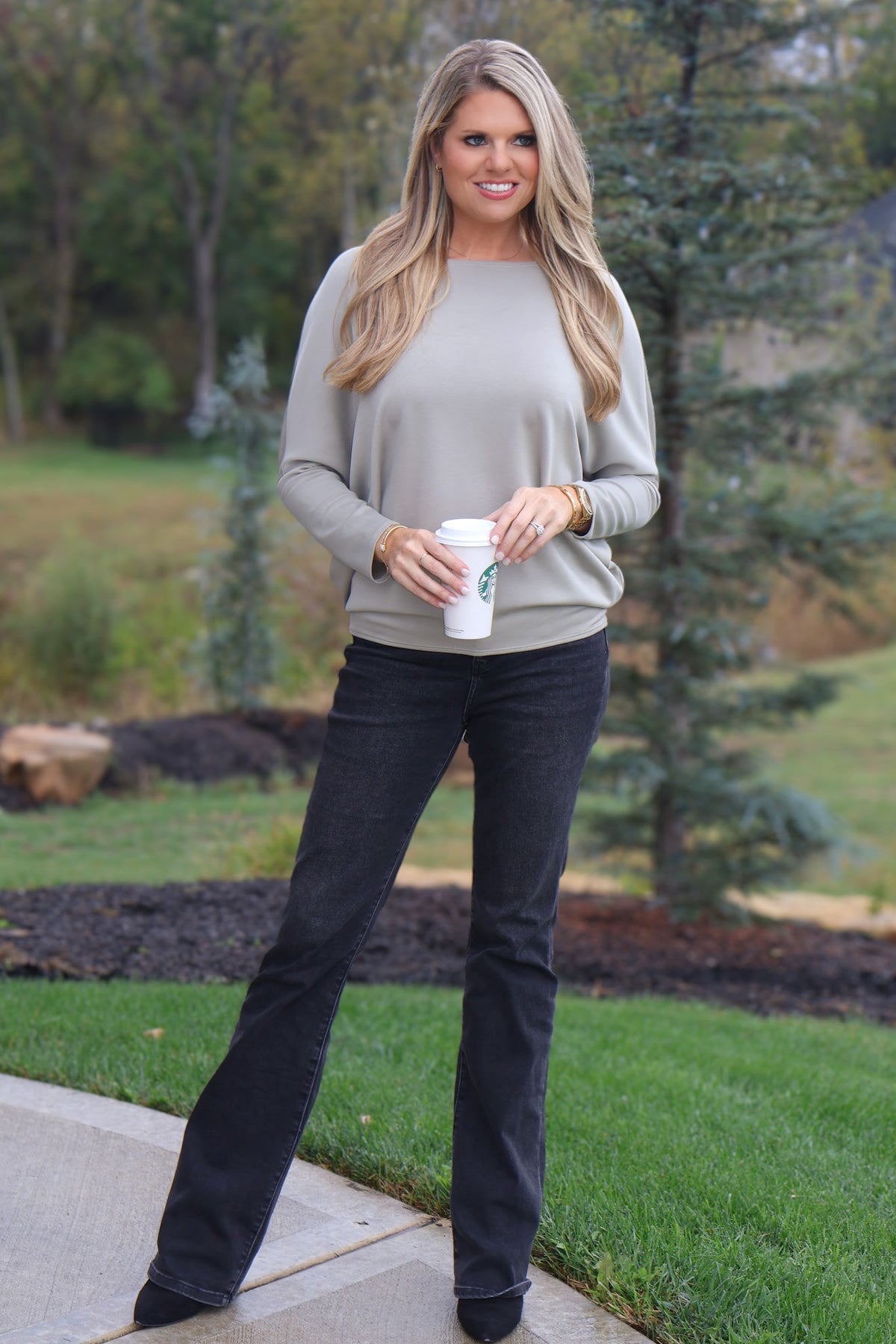 Coretta Boatneck Top : Moss