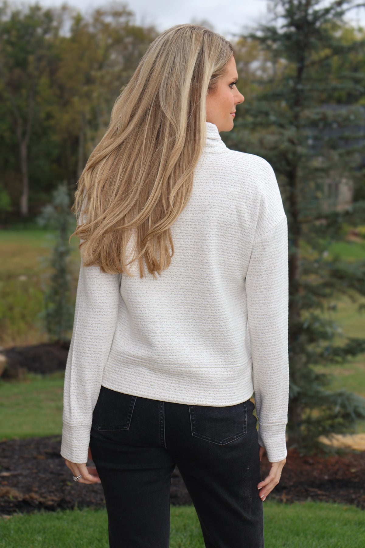 Tribal Trillian Funnel Neck Top : Grey