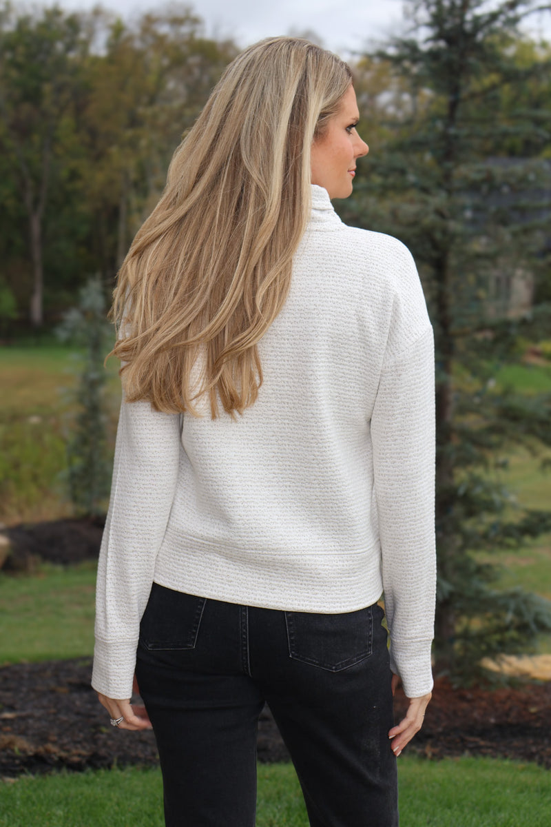 Tribal Trillian Funnel Neck Top : Grey