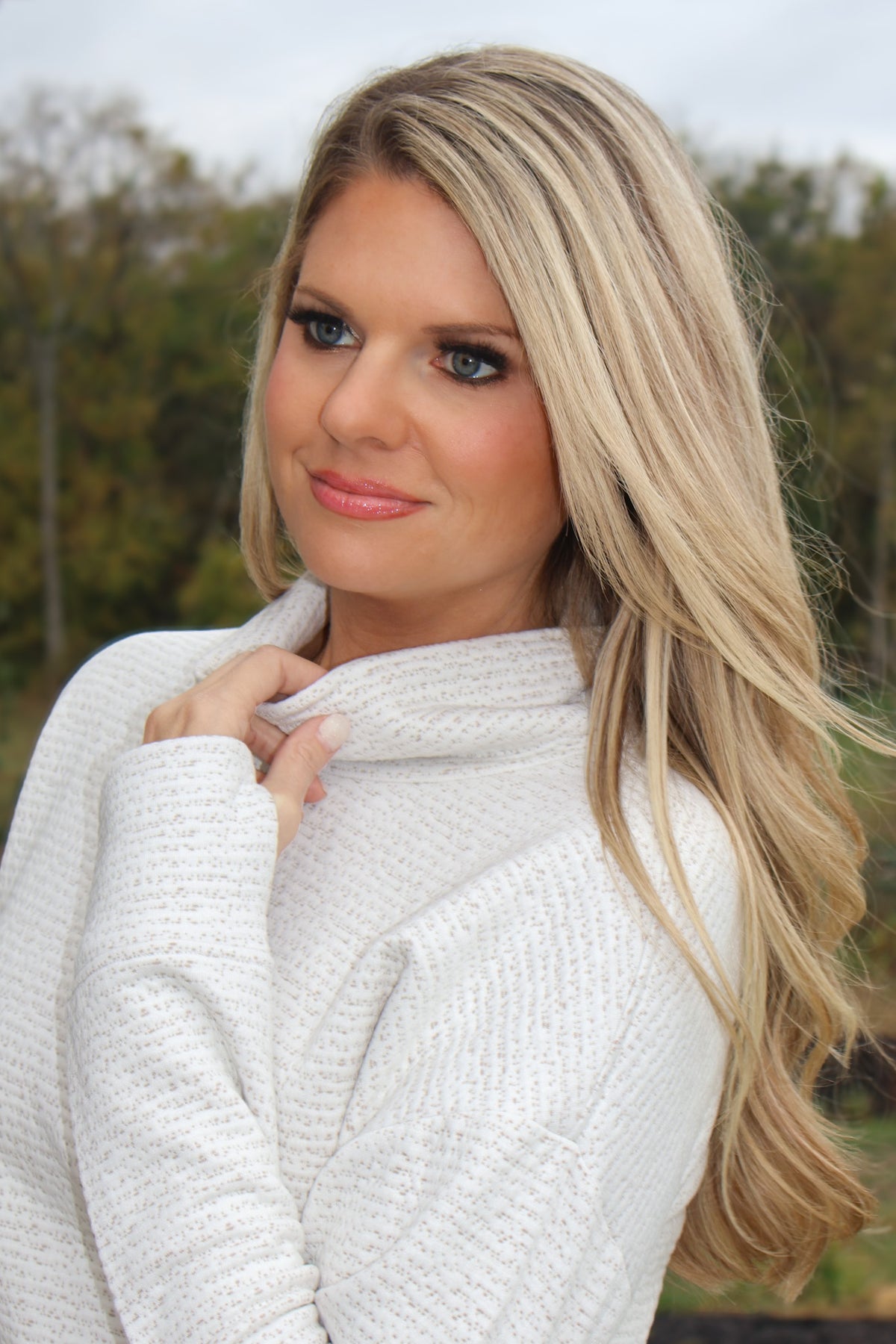 Tribal Trillian Funnel Neck Top : Grey