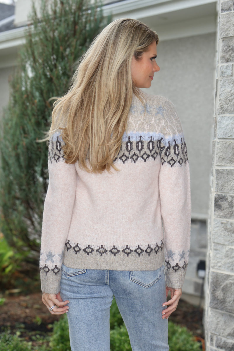 Kimia Star Fairisle Sweater : Oat Multi