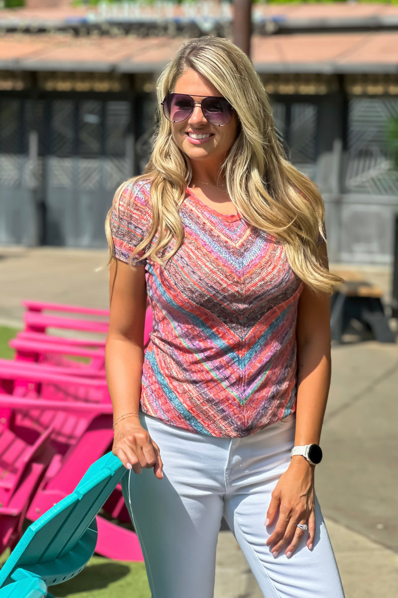 Liverpool Mika Scoop Neck Knit Top : Paradise