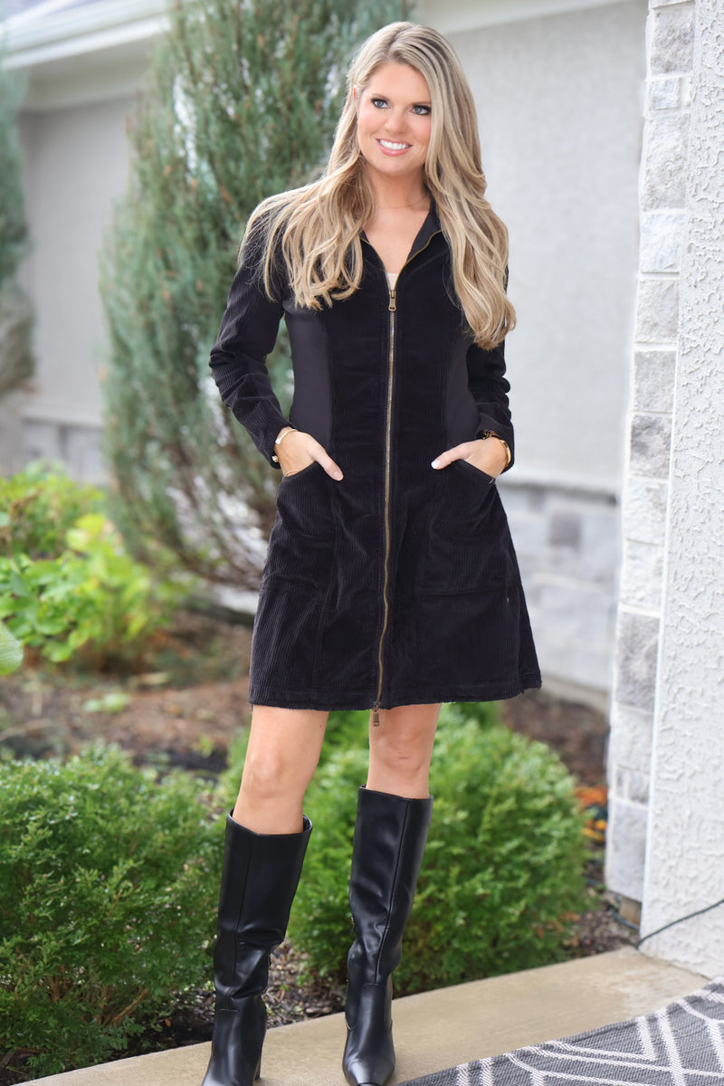 XCVI Uzma Corded Jacket Dress : Black