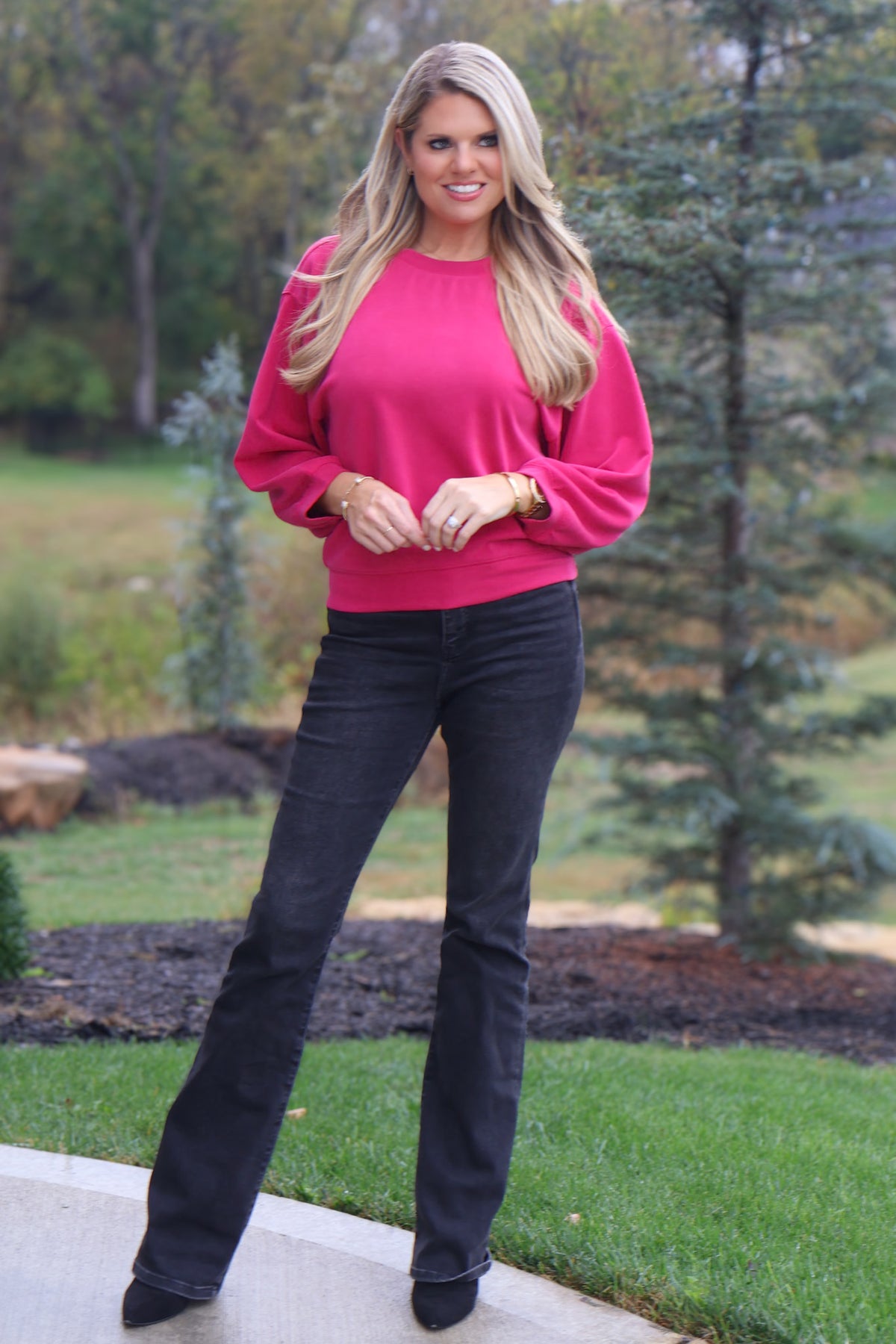 Amiah Super Soft Pullover : Fuchsia