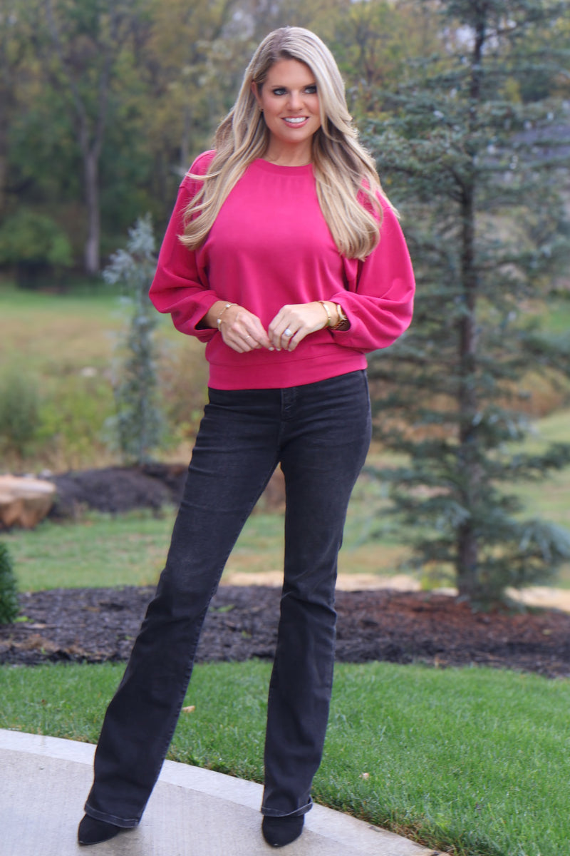 Amiah Super Soft Pullover : Fuchsia
