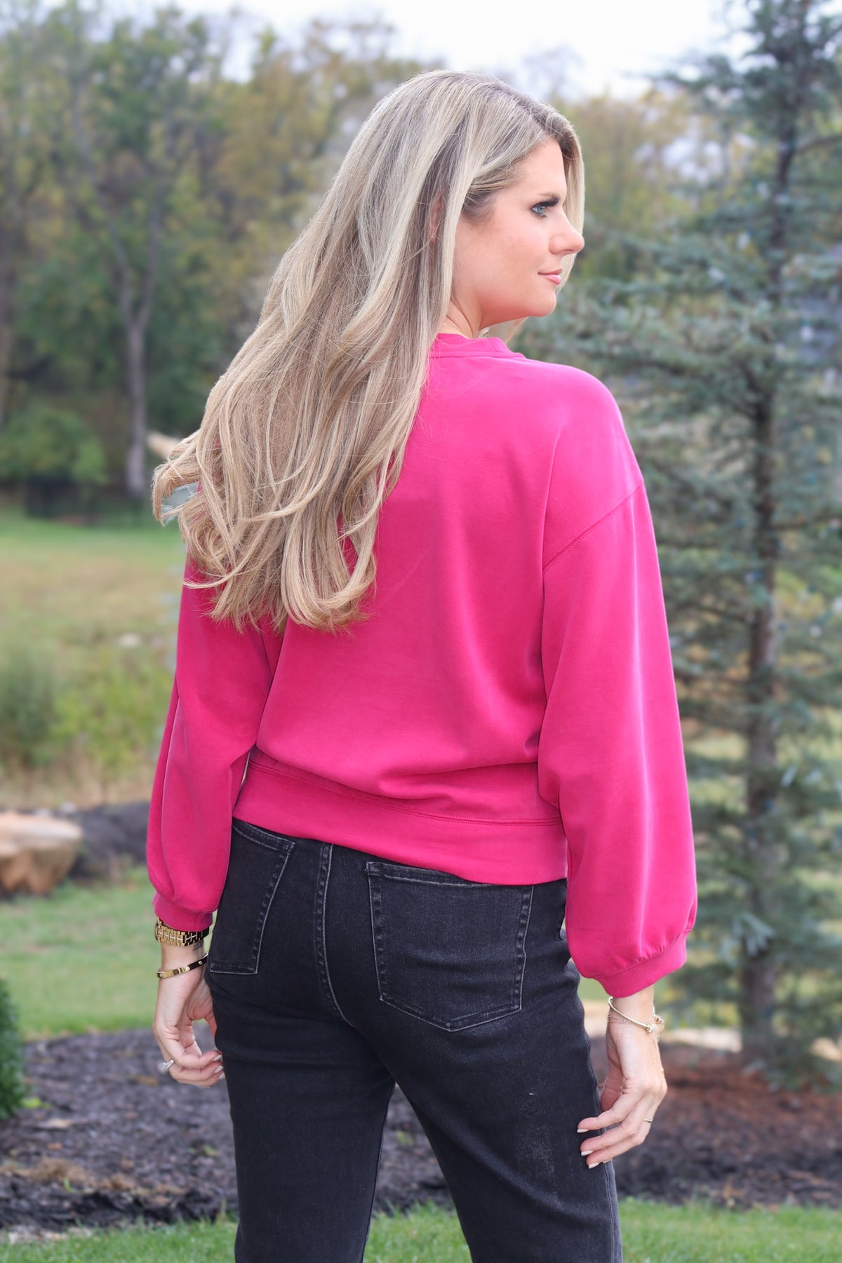 Amiah Super Soft Pullover : Fuchsia