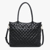 Tessa Quilted Dual Handle Tote : Black
