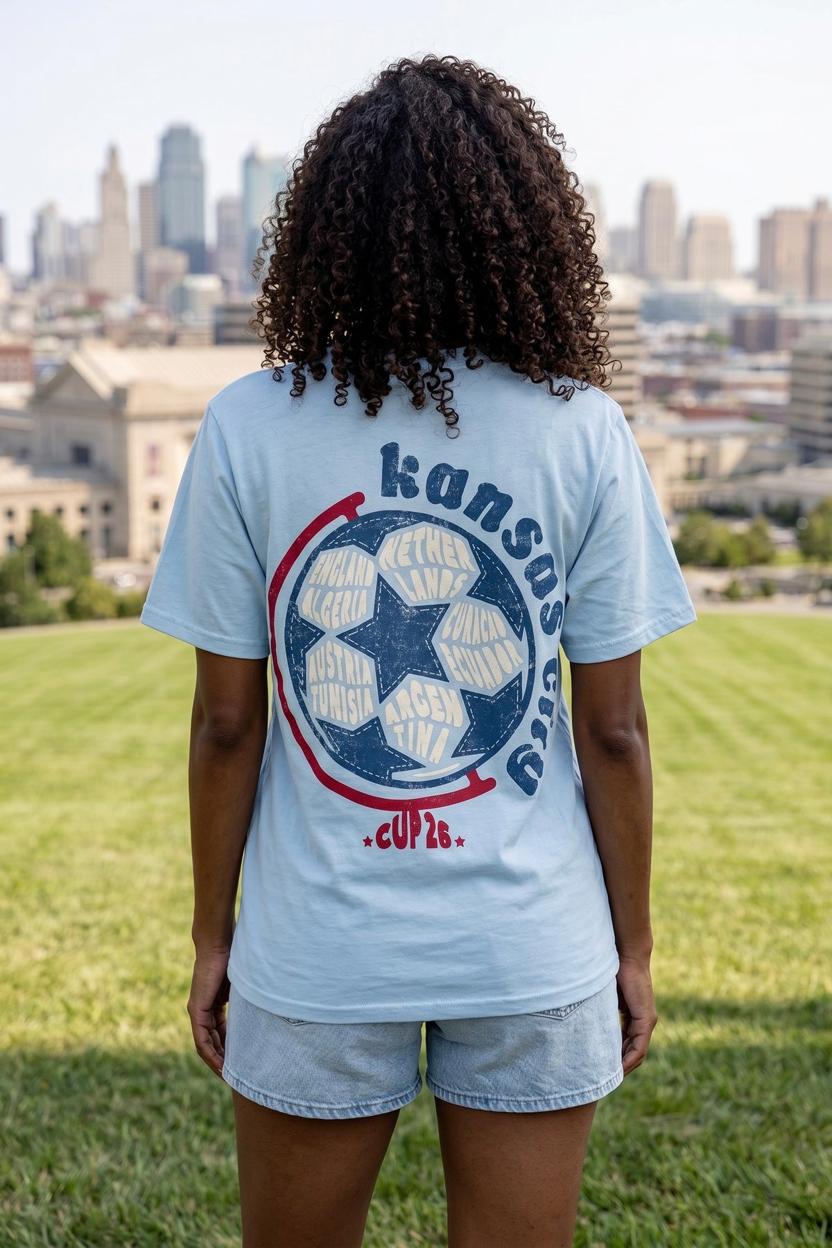 1KC World Stage Tee : Light Blue
